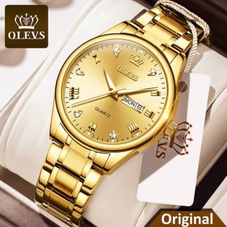 Genuine Olevs 6630 (full-golden) Stainless Steel Men Watch